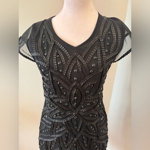 Elegant Black Beaded Party Dress - Like New - Picture 3 of 5